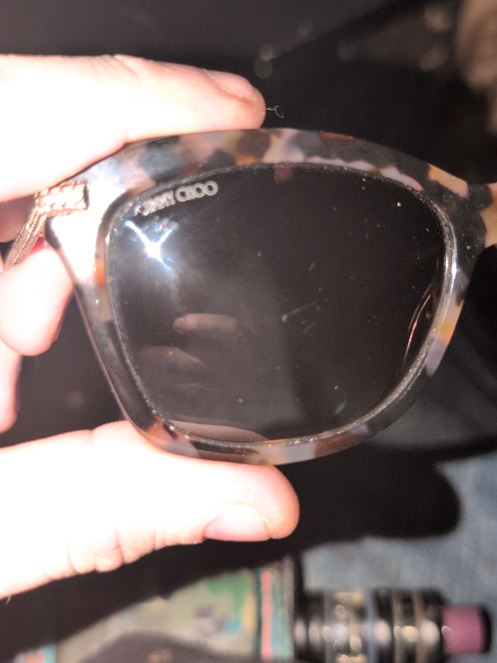 Jimmy Choo Tortoiseshell Sunglasses with Dark Lenses